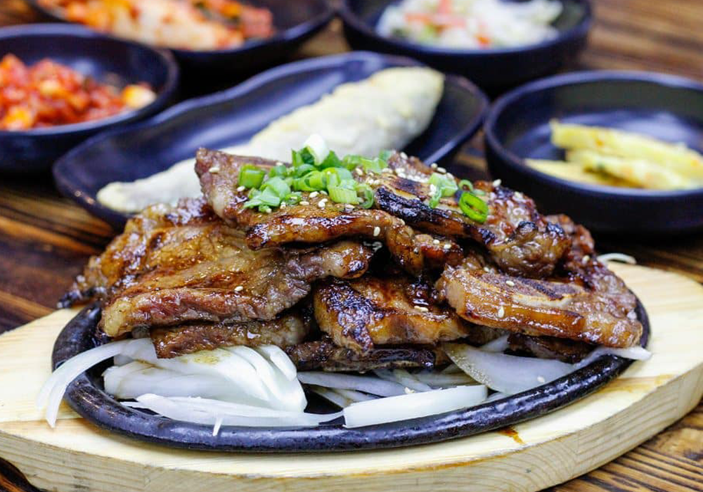 BCD Tofu House's iconic Sweet and Juicy Galbi Combo in Koreatown, LA.