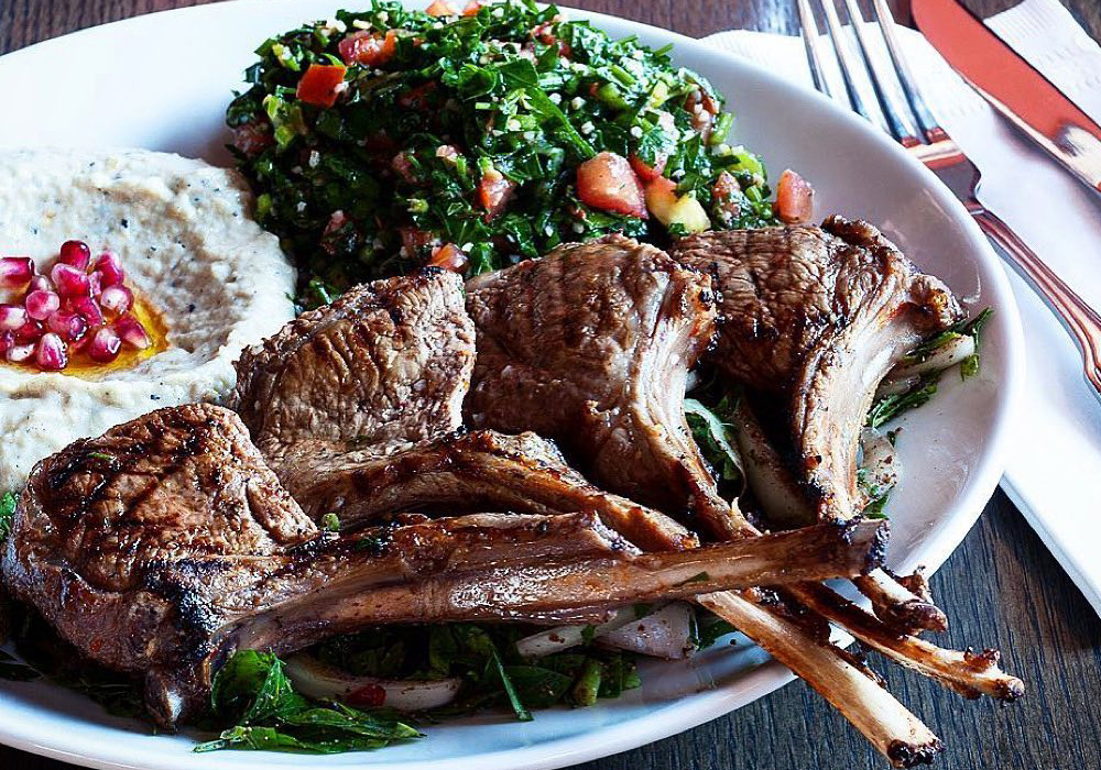 Open Sesame's iconic French-cut Lamb Chops in Long Beach, CA.