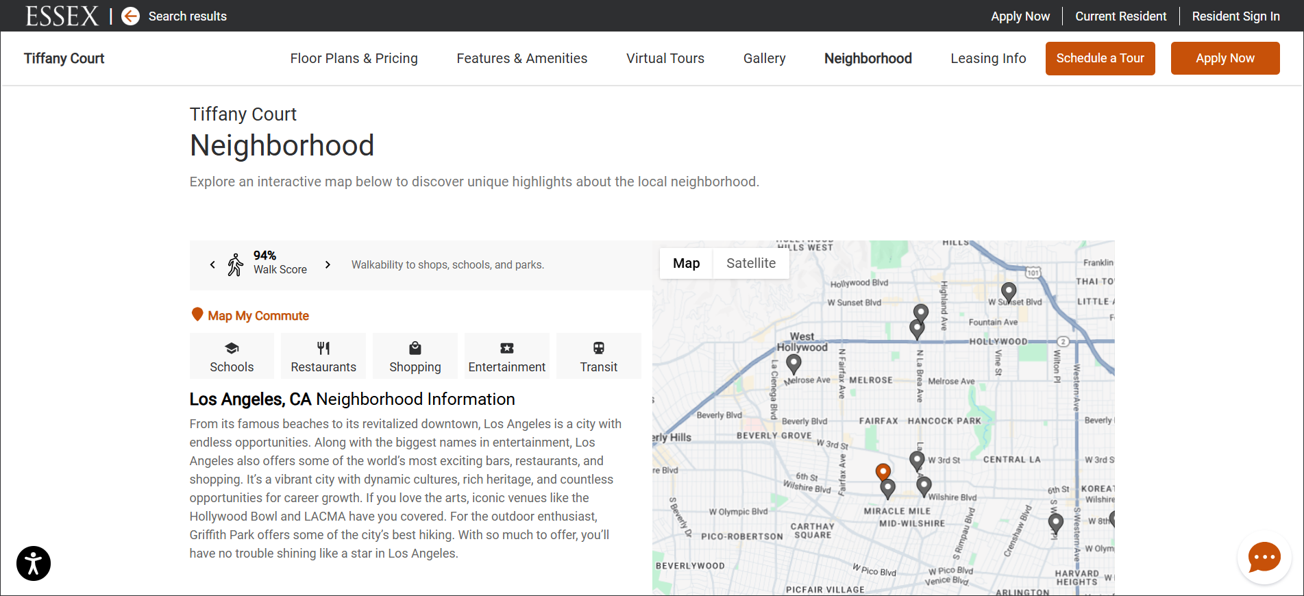 Tiffany Court Apartments' Neighborhood Page on EssexApartmentHomes.com.