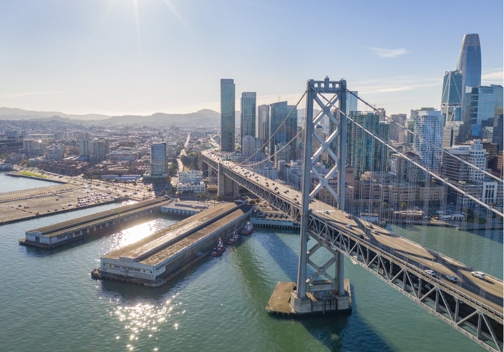 Aerial view of San Francisco.