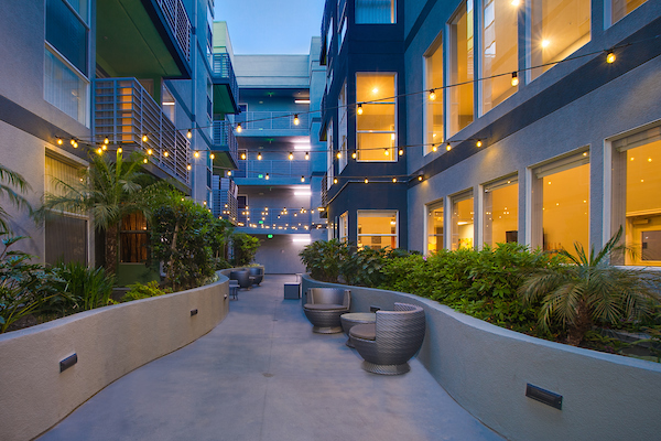 Twilight in the courtyard